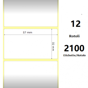 COMPATIBLE Zebra Label White 57x32mm, 2100Et/Rotolo Z-2000D 2.25x1.25x1Core,1Rolls (White)