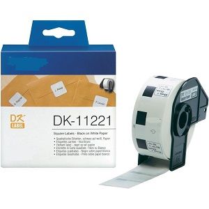 COMPATIBLE Brother Label 23mmX23mm 1000psc P-Touch QL1000 1050 1060 (DK-11221), (White)