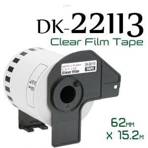 COMPATIBLE Brother Label Clear 62mmX15.24m P-Touch QL1000,1050,1060,820 (DK-22113), (Clear)
