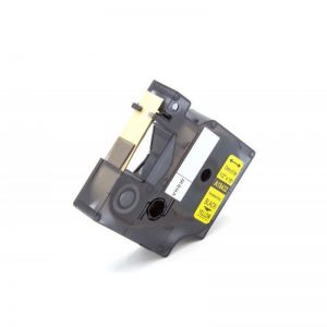 COMPATIBLE DYMO Label 24mmX5.5M Dymo Rhino 4200,5200,5000,6000 (S0718470), (Black-Yellow)
