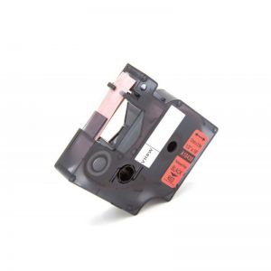 COMPATIBLE DYMO Label 12mmX5.5M Dymo Rhino 4200,5200,5000,6000 (S0718450), (Black-Red)