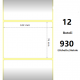 COMPATIBLE Zebra Label White 102x76mm, 930 Et/Rotolo Z-2000D 4x3x1 Core, 12 Rolls (White)