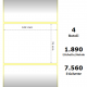 COMPATIBLE Zebra Label White 102x76mm,1890 Et/Rotolo Z-2000D, 4x3x3 Core, 4 Rolls (White)