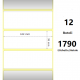 COMPATIBLE Zebra Label White 102x38mm,1790 Et/Rotolo Z-1000D, 4x1.5x1Core, 12 Rolls (White)